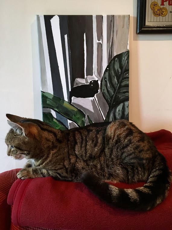 Cat In Windowsill Original Painting Etsy
