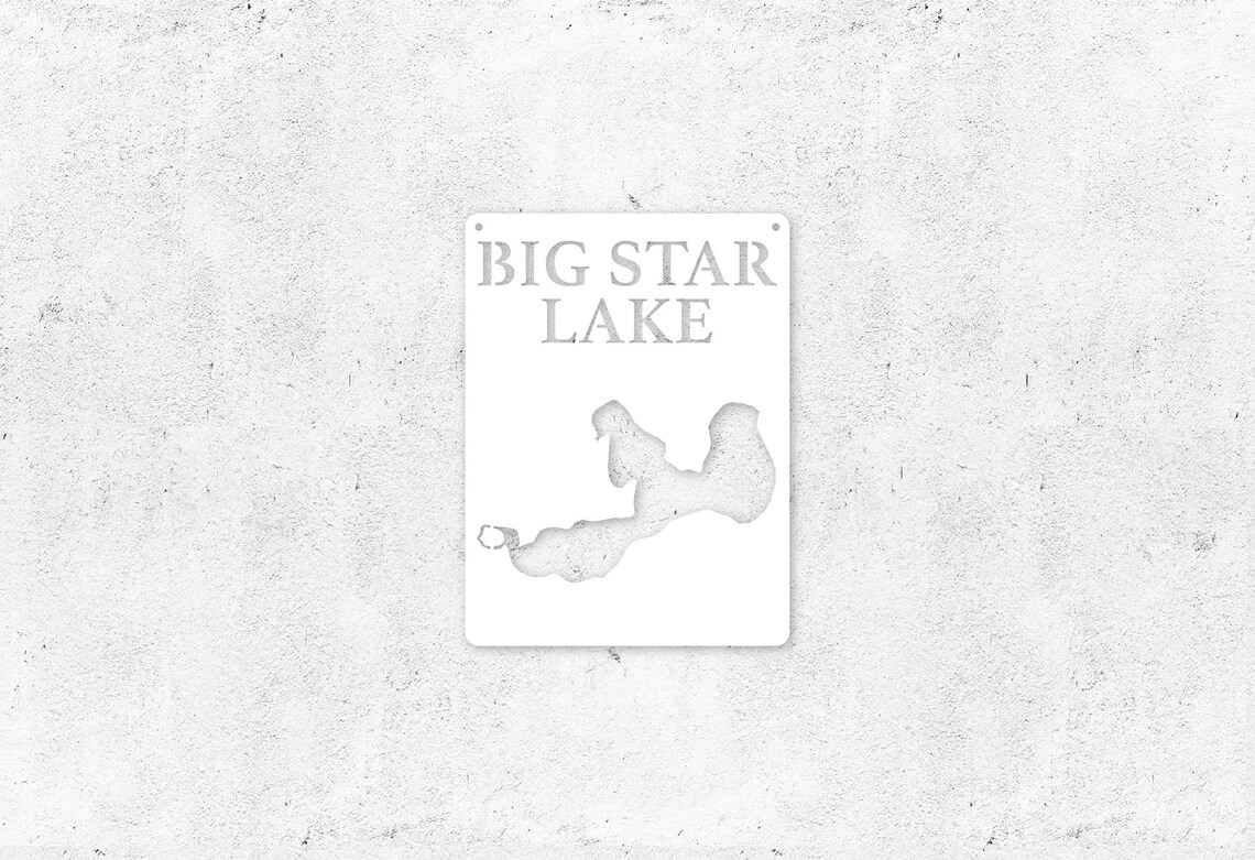 Big Star Lake Michigan Steel Lake Map Etsy
