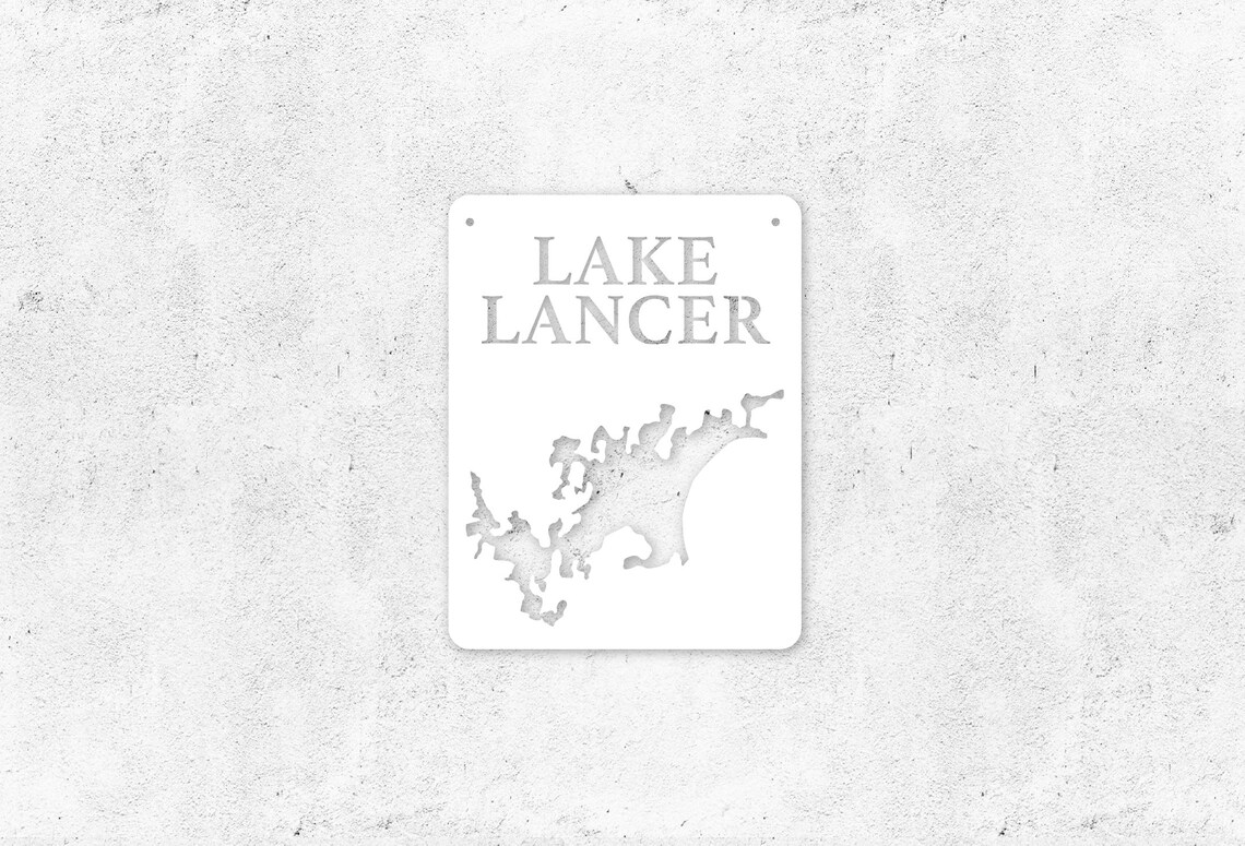 Lake Lancer Michigan Steel Lake Map Etsy