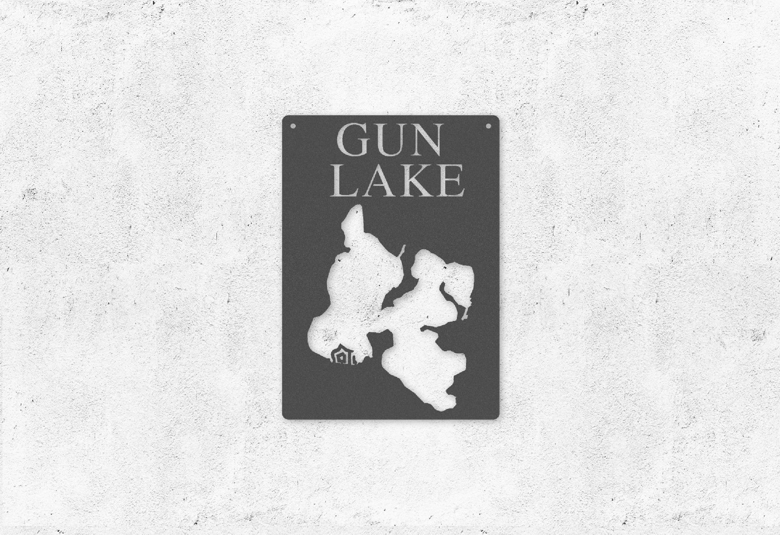 Gun Lake Michigan Steel Lake Map Etsy