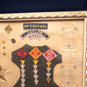 ON SALE! Large Framed 1950's Cub Scout display, 1950's Cub Scouts of America