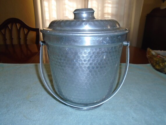 hammered metal ice bucket
