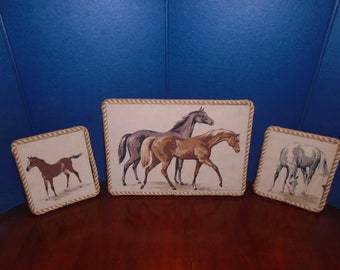 Vintage Horse wall Hanging, Western theme  Kids room decor Horse wall hanging