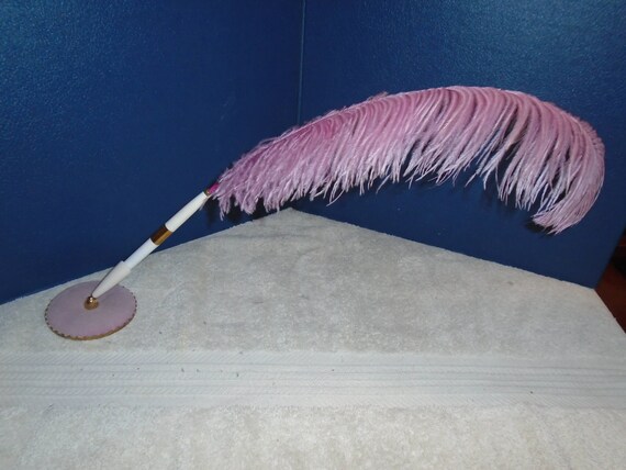 feathered pen pen holder