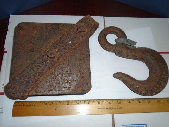 Antique Pulley Barn Pulley Well Pulley Block And Tackle Hoist Well Pulley Steel Hook Large Steel