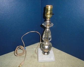 Vintage Glass and Marble lamp  Vintage lamp READ DESCRIPTION
