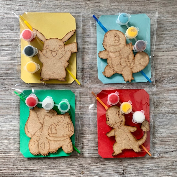 Pikemon party Favour / party bags / Pika pokemo birthday / paint kits party favours / children’s party favours / paint your own pika