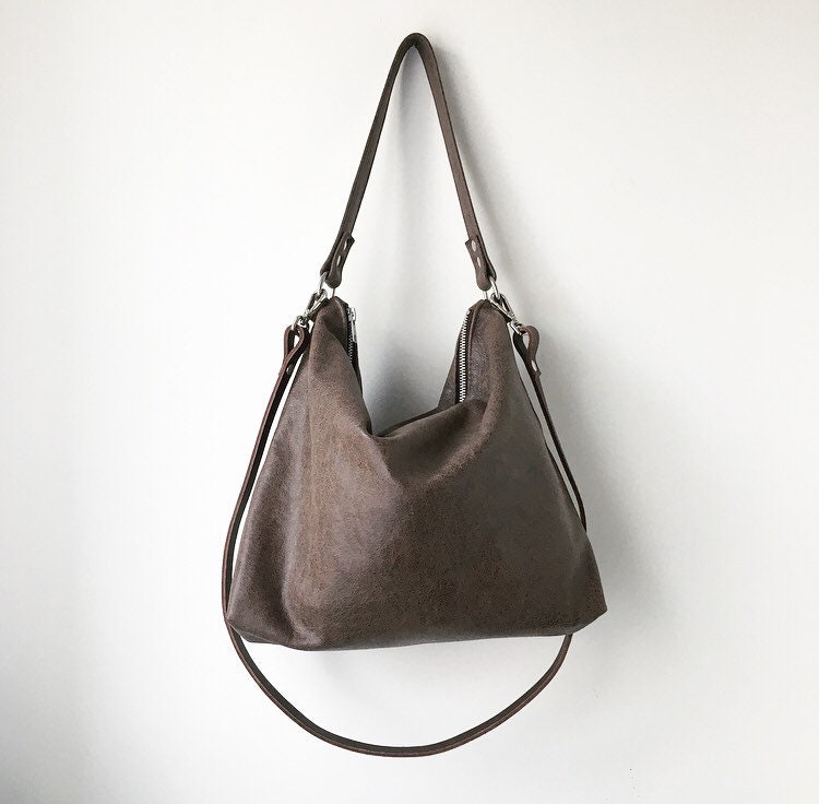 Leather Hobo Bag / Leather Purse / Dark Brown Leather Bag / - Etsy