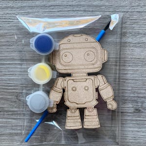 Robot Party bag craft / robot party favours/ robots birthday party bag/ Childrens Party bag paint/ party bag filler/ robot stock filler
