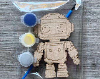 Robot Party bag craft / robot party favours/ robots birthday party bag/ Childrens Party bag paint/ party bag filler/ robot stock filler