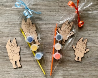 Blue dog party Bag Favour / children’s party favours / Children's Party bag / Dog blue party favour / bingo birthday / paint your own Dog