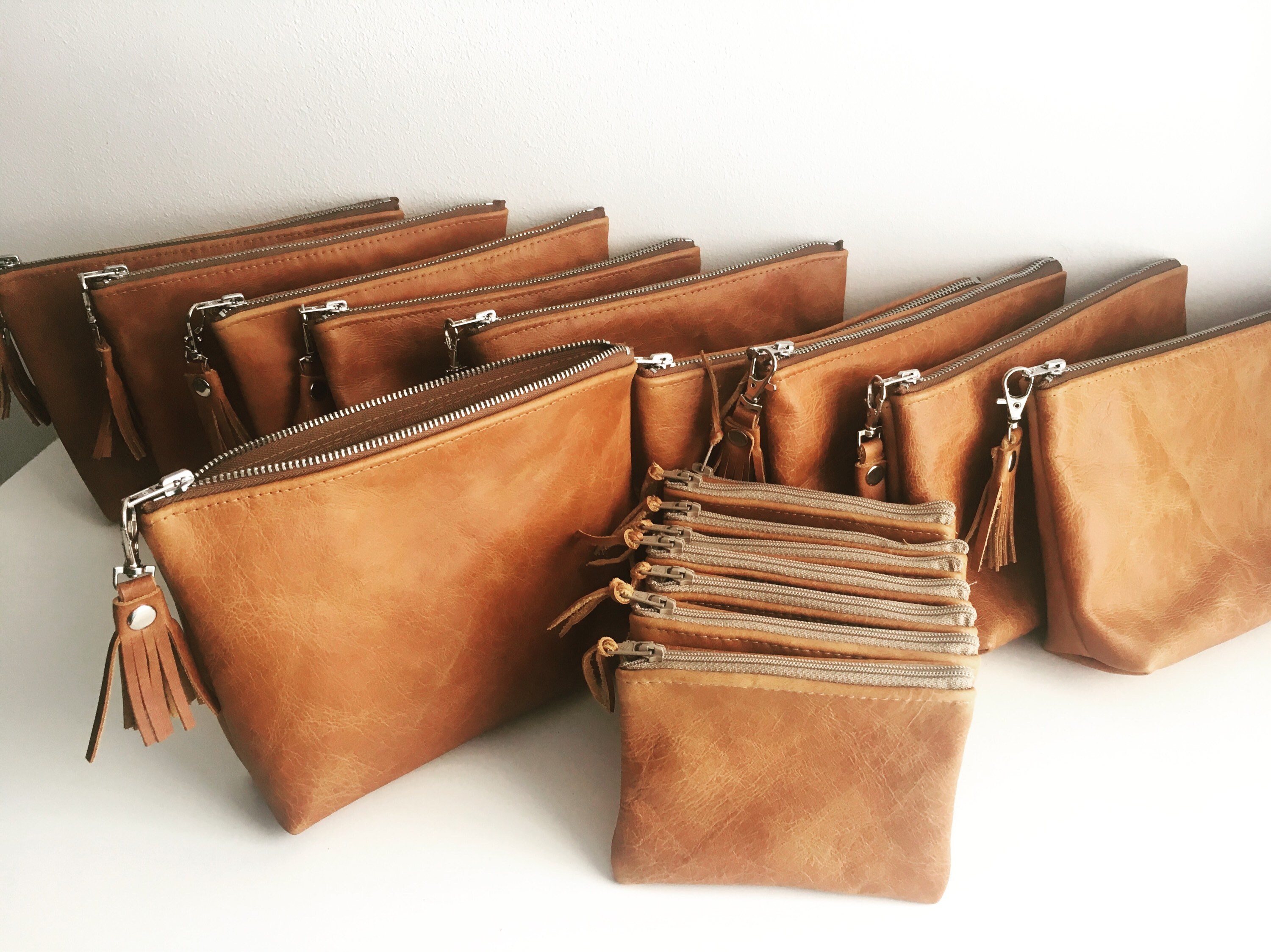 Leather Cosmetic Bag / Leather Make up Bag / Tan Leather Etsy UK