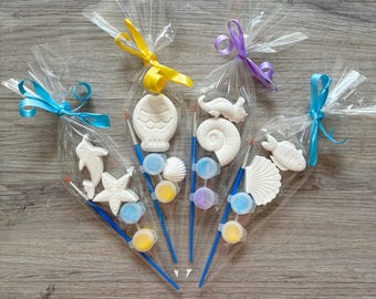 Paint your own sea creatures / sea party cone / under the sea party favors / Party bag filler/ sea side birthday