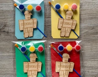Gamer party favour / blox inspired craft / gamer birthday party / paint your own / blox party bags filler