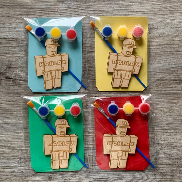 Gamer party favours / blox inspired craft / gamer birthday party / paint your own / blox party bags filler