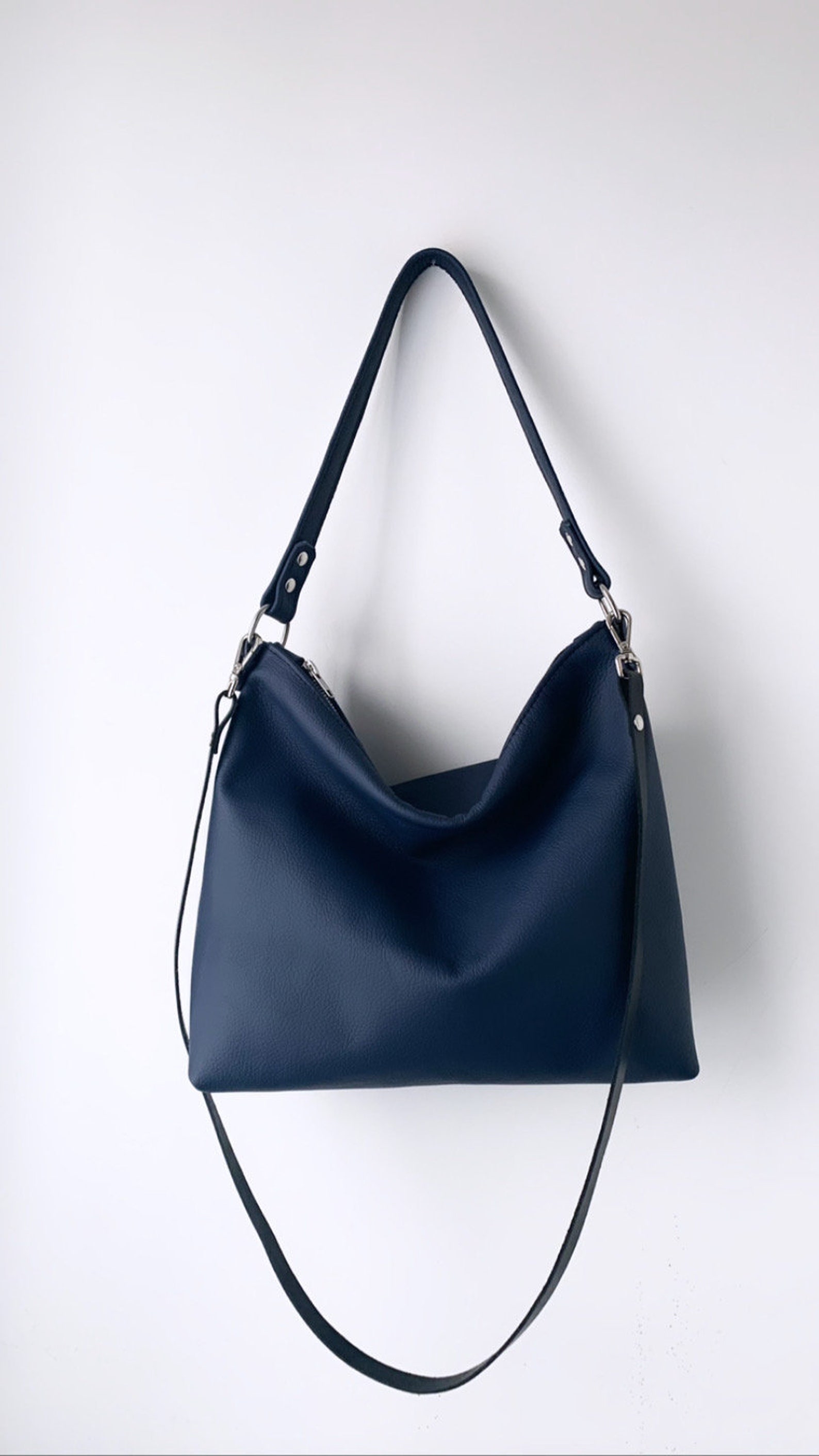 Leather Crossbody Bag / Leather Purse / Blue Leather Bag / - Etsy