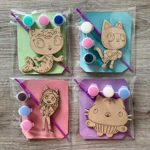 Paint your own Gaby / doll house character craft kit / Birthday party favours/ birthday craft kits / girls party bags fillers