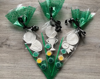 Football party cones / football paint kits / football party favors / paint your own football / football birthday party