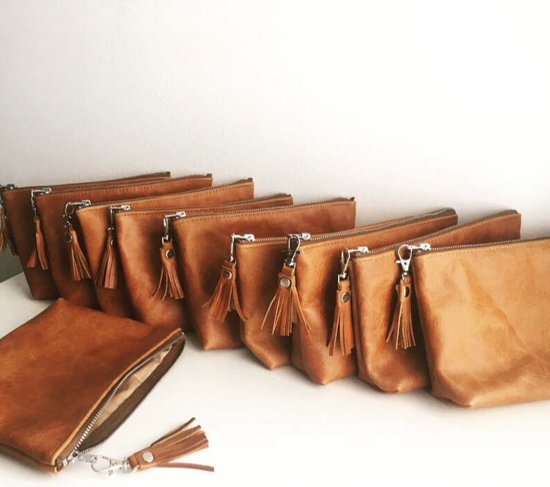 Leather Cosmetic Bag / Leather Make up Bag / Tan Leather Etsy UK