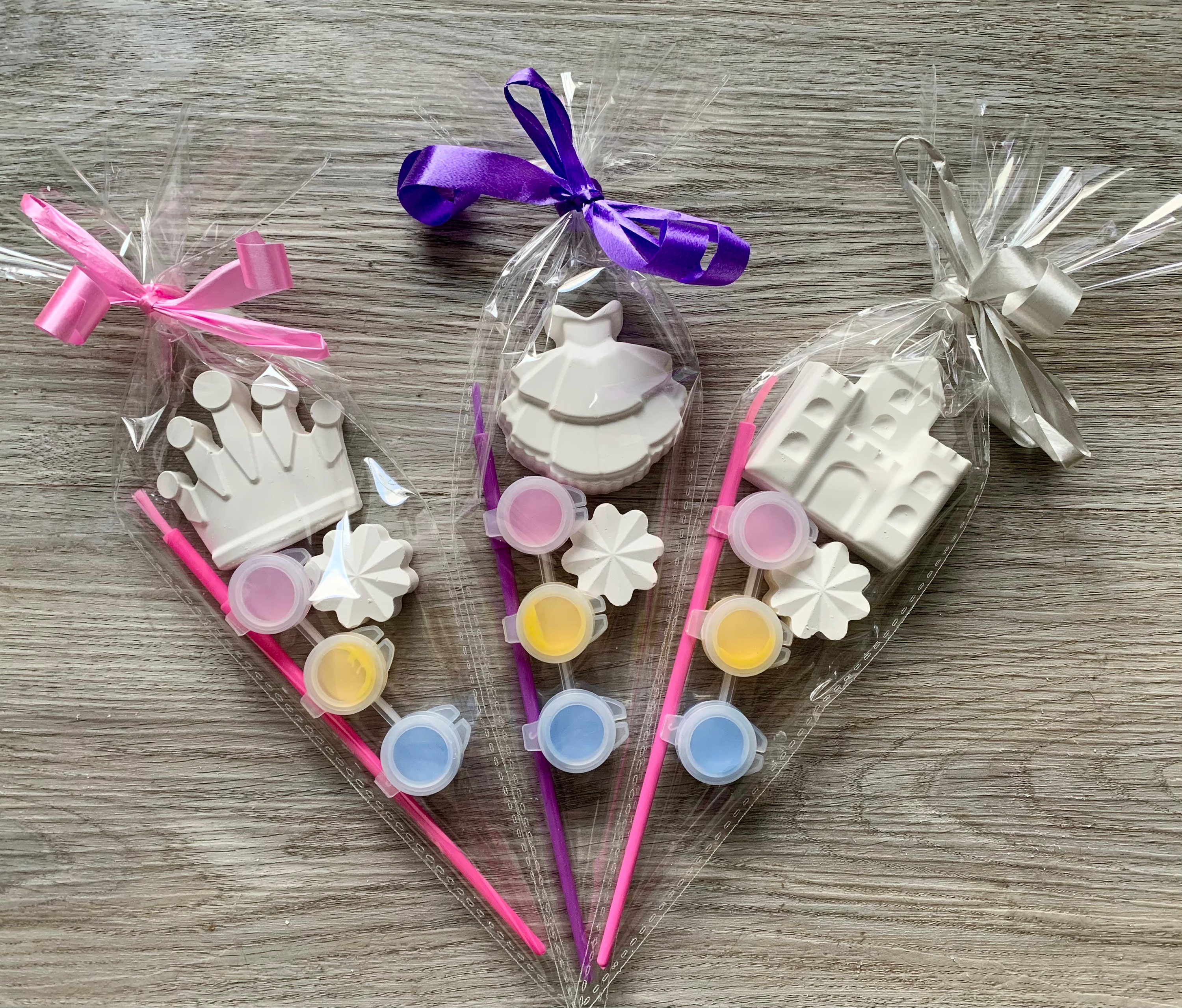 Paint your own princess crown / princess party cone / princess party favors/ princess castle or dress / Party bag filler/ princess birthday