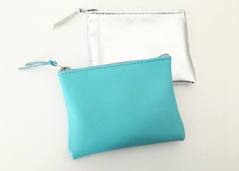 Blue Leather Coin Pouch Leather coin purse Leather coin holder blue Leather pouch small Wallet turquoise blue change purse