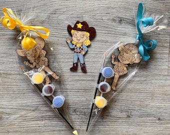 Pinta tu propio vaquero o vaquera / Bolsa de fiesta de vaquero / Manualidades para niños / Cumpleaños de vaquero / Bolsas de regalo para fiesta / Fiesta de vaquero o vaquera
