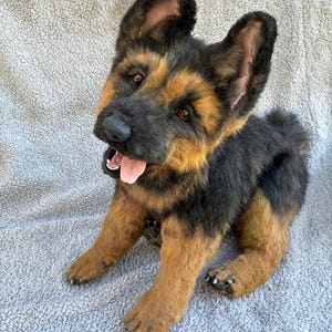 Hand Made German Shepherd Puppy Doll: Realistic Posable Stuffed