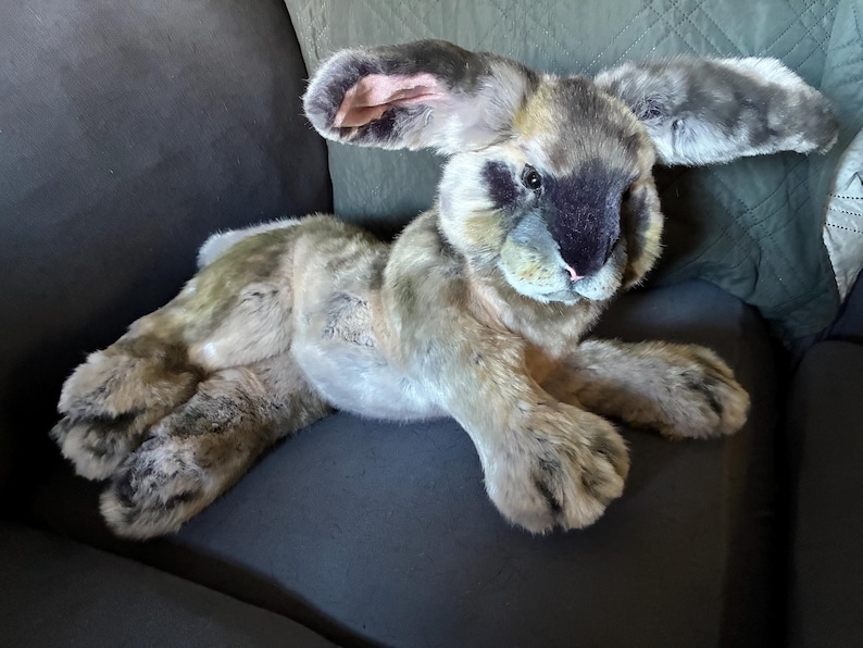 Realistic Giant Flemish Rabbits Plush- Hand Made Posable Stuffed Animal ...