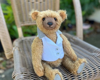 OOAK handgemachter Teddybär Thomas – einzigartiger Innenbär aus weichem Mohair