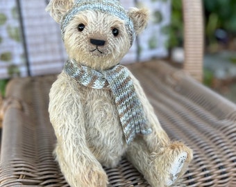 OOAK handmade teddy bear Tristle- unique soft mohair interior bear