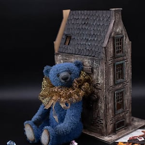 OOAK handmade teddy bear Sapphire - unique mohair interior bear