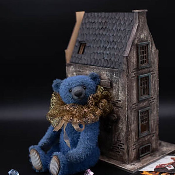 OOAK handmade teddy bear Sapphire - unique mohair interior bear