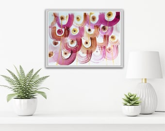 Abstract Rose Watercolor Print: Lactation Consultant Office Art