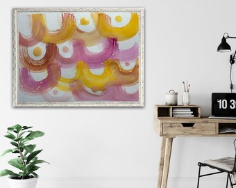Abstract Floral Watercolor Art Print: Lactation Consultant Office Decor