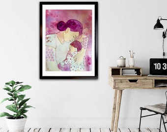 Lactancia Consultora Impresión de Arte en Papel; Lactancia Mamá Decoración de pared; Impresión Giclee