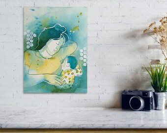 Breastfeeding Art Print on Paper, Office Wall Decor for Milk Bank, Giclee Poster.