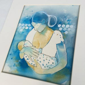 Breastfeeding Watercolor Art Print: Lactation Room Decor