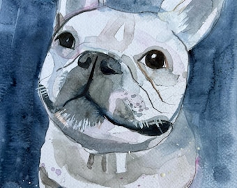 Custom Pet Portrait Illustration: Original Watercolor Painting