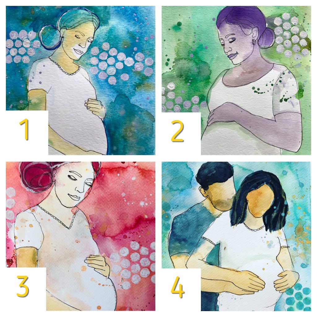 Birth Watercolor Canvas Print: Midwife Doula OB/GYN Art - Etsy
