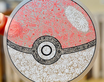 Pokémon ball flower sticker