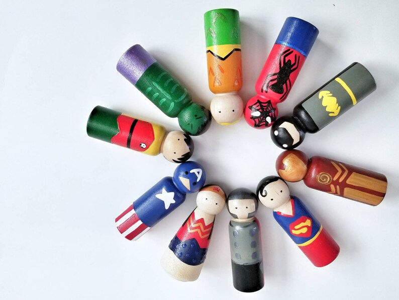 Super Hero Peg Dolls image 1