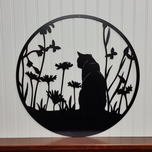 Cats in the Window Metal Art Wall Decoration Home Decor Cat Etsy