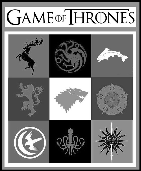 Great Houses of Westeros Blanket / Throw Pattern Graphs Etsy