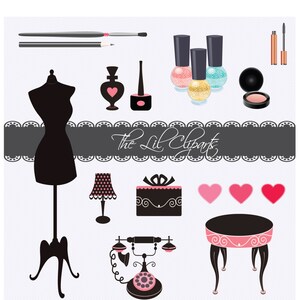 Nail Polish Clipart, Fashion Clipart, Girly Clipart, Scrapbook Clipart, Makeup Clipart, Shabby Chic Clipart, Cosmetics Clipart, Vintage