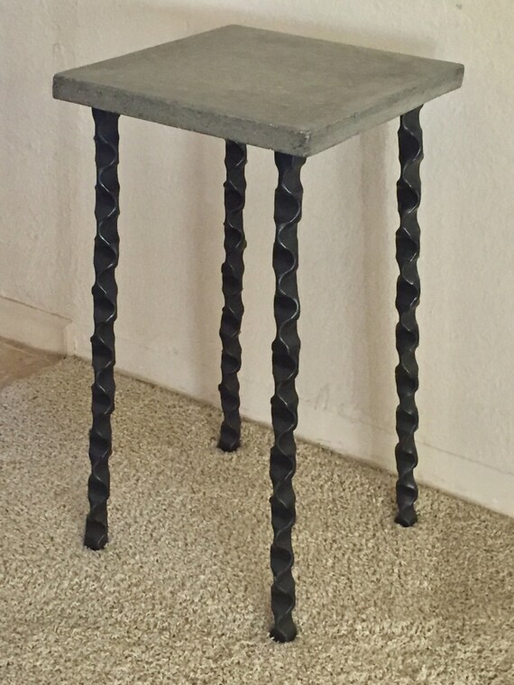 End Table Side With Concrete Top