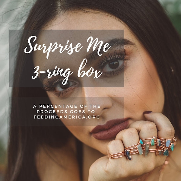 Mystery Crystal Boho-Chic Ring Set - Get Ready to Shine with a Surprise Selection of Handmade Electroformed Rings - Limited Stock Final Sale