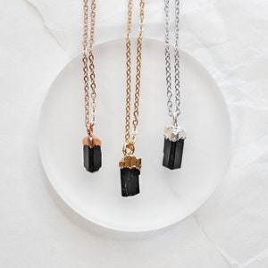Black Tourmaline Necklace Raw Crystal Pendant Protection Necklace Crystal Healing Gift For Friend Gemstone Boho Necklace Gift For Her