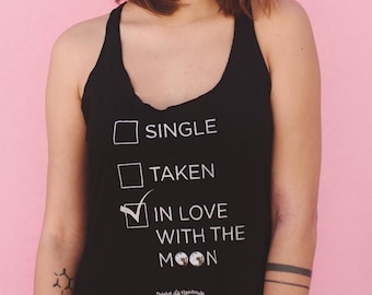 Moon Racerback Tank Top - Mystical Celestial Shirt