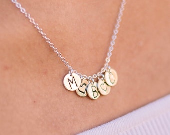 Personalized Double Charm Necklace |  Initials Birthflower Angel Numbers Custom Gold Fill Gold Stainless Steel | Sweatproof Jewelry |