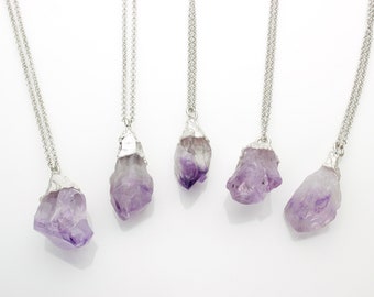Amethyst Necklace / Raw Amethyst Crystal / Large Amethyst Pendant / February Birthstone Gift, Mother Daughter Gift, Crystal Healing Jewelry